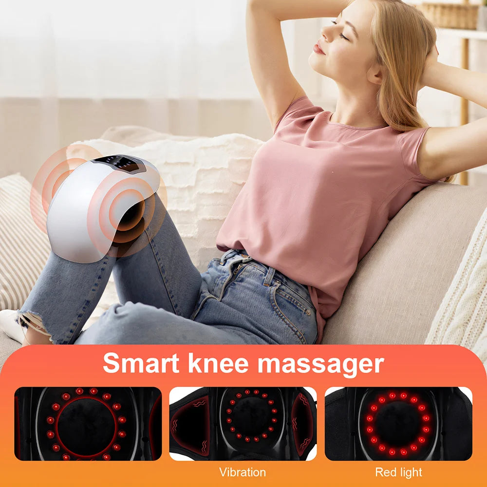 Wireless Smart Knee Massager Vibration Air Pressure Kneading Knee Massage Machine Electric Elbow Shoulder Knee Masajeador