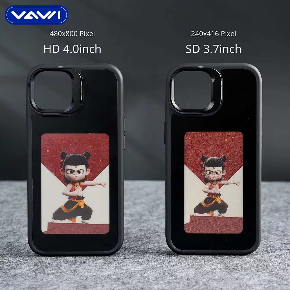 VAWI B234 HD 4-Color Display NFC E-Ink Phone Case with Lens Holder for Iphone 13 14 15 16 17 Pro Max Smart DIY Coque Telephone