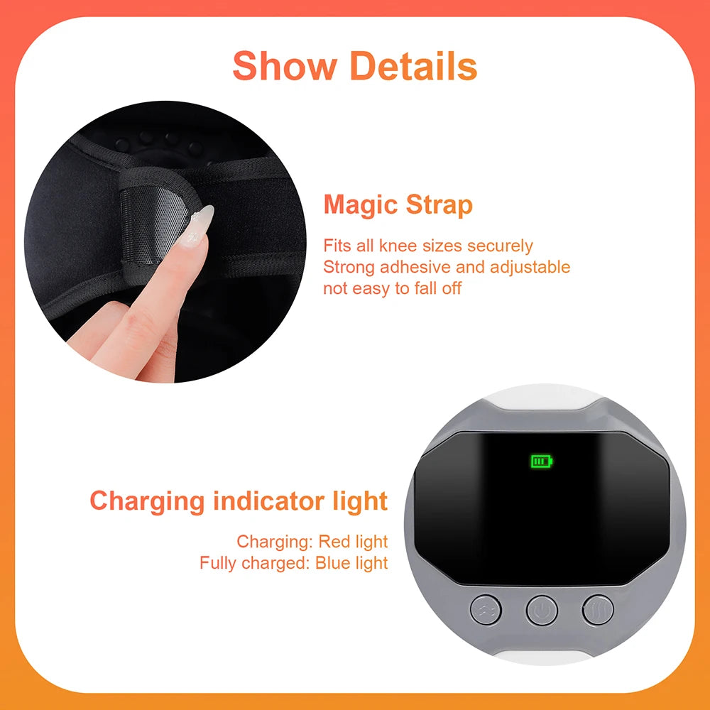 Wireless Smart Knee Massager Vibration Air Pressure Kneading Knee Massage Machine Electric Elbow Shoulder Knee Masajeador
