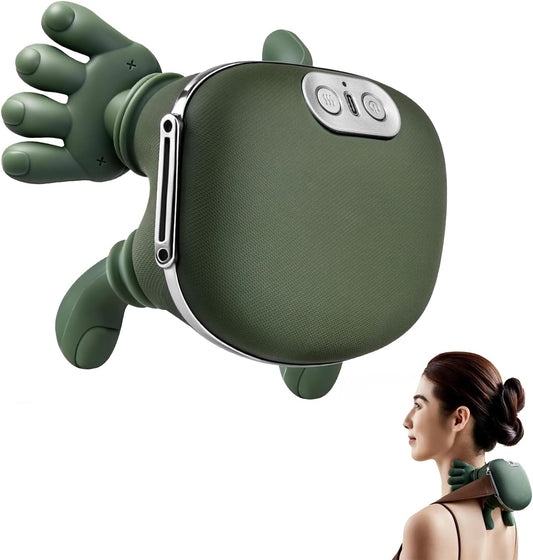 Neck Massager, Bionic Heated Massager, Cordless Portable Shiatsu Neck and Back Massager, 4D Kneading Massage, Simulated Human Hand Design for Pain Relief Deep Tissue and Muscle Relax