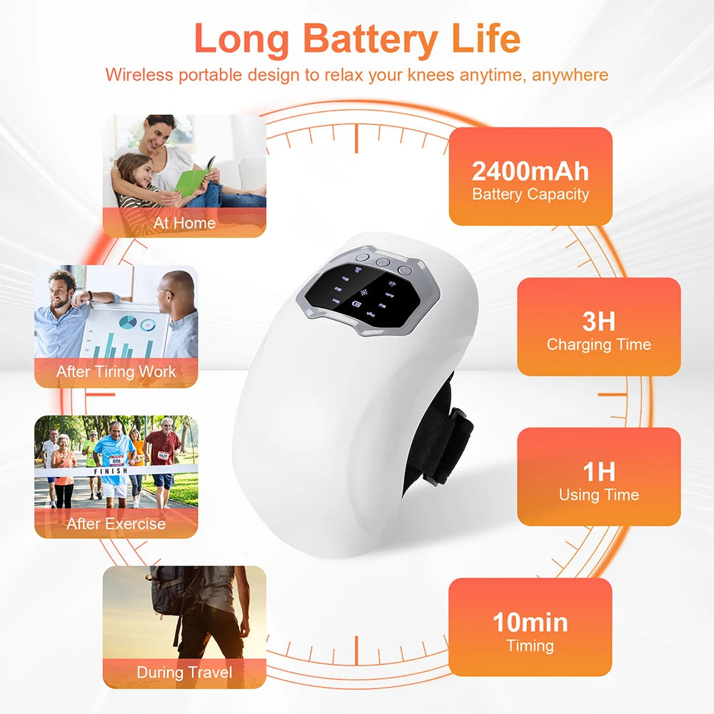 Wireless Smart Knee Massager Vibration Air Pressure Kneading Knee Massage Machine Electric Elbow Shoulder Knee Masajeador